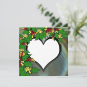 Mistletoe Hart FotoGepersonaliseerde Kerst Kaart (Staand voorkant)