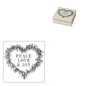 Mistletoe hart hand tekenen vrede liefde en vreugd rubberstempel (Gestempeld)