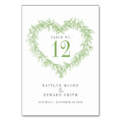 Mistletoe hart kunst groene bruiloft evenement kaart (Achterkant)