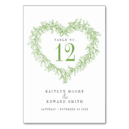 Mistletoe hart kunst groene bruiloft evenement kaart