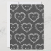 Mistletoe hartlijnkunst bruiloft donkergrijs wit kaart (Achterkant)