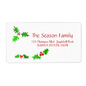 Mistletoe Holiday Adres Etiket (Voorkant)