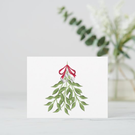 Mistletoe Holiday Briefkaart (Staand voorkant)
