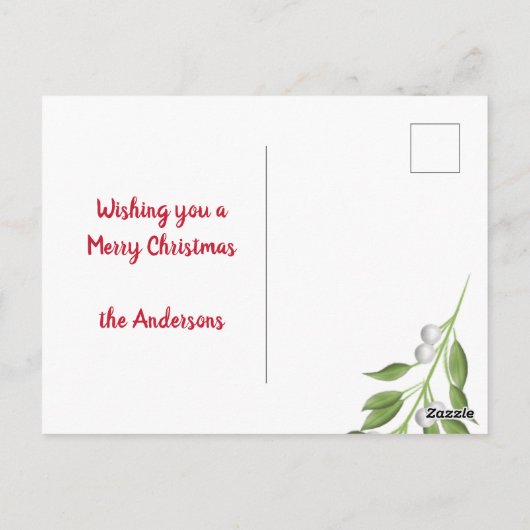Mistletoe Holiday Briefkaart (Achterkant)