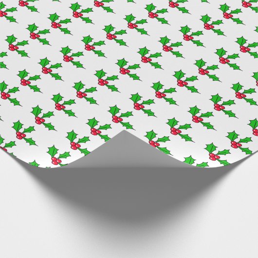 Mistletoe Holiday Festive Kerstmis Cadeaupapier (Hoek)
