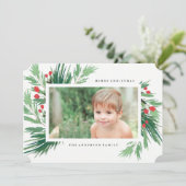Mistletoe Holiday-fotokaart Feestdagenkaart (Staand voorkant)