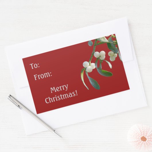 Mistletoe Holiday Gift Labels (Envelop)