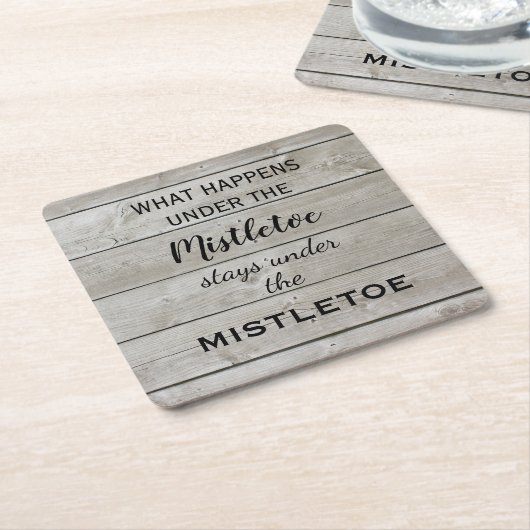 Mistletoe Holiday Kartonnen Onderzetters (Schuin)
