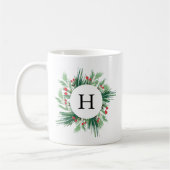 Mistletoe Holiday Monogram Koffiemok (Links)