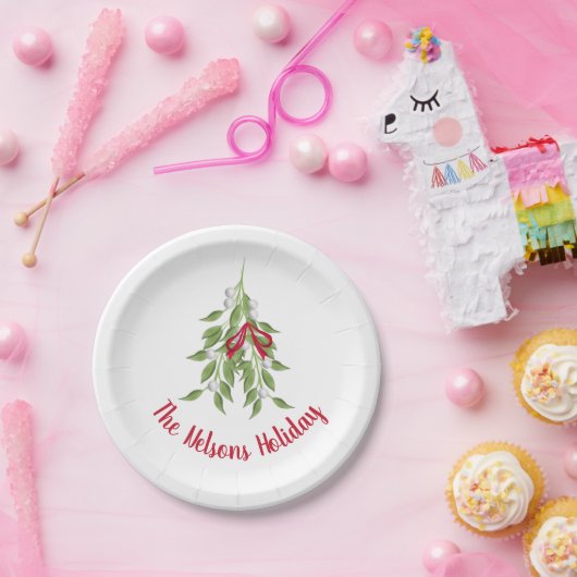 Mistletoe Holiday Paper bord 7" (Feest)