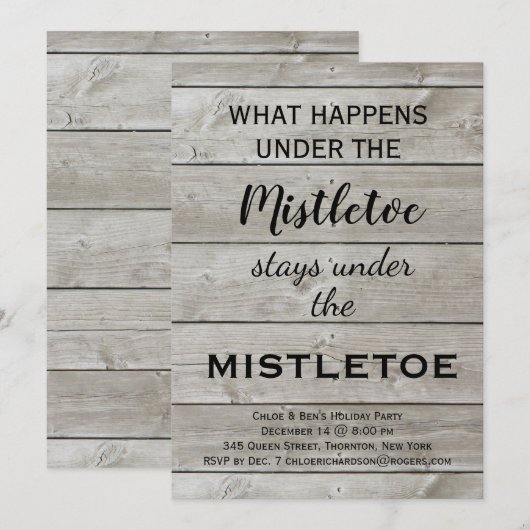 Mistletoe Holiday Party Kaart (Voorkant / Achterkant)