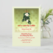 Mistletoe Holiday Uitnodiging (Staand voorkant)