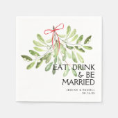 Mistletoe Holiday Weddenschap Paper Servet (Voorkant)