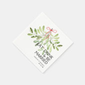 Mistletoe Holiday Weddenschap Paper Servet (Hoek)