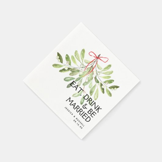 Mistletoe Holiday Weddenschap Paper Servet (Hoek)