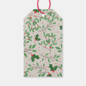 Mistletoe Holly Berries Labels met kerstcadeaus Cadeaulabel (Achterkant)