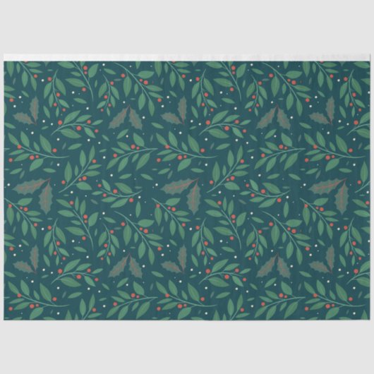 Mistletoe & Holly Charm Tissue Papier (Voorkant)
