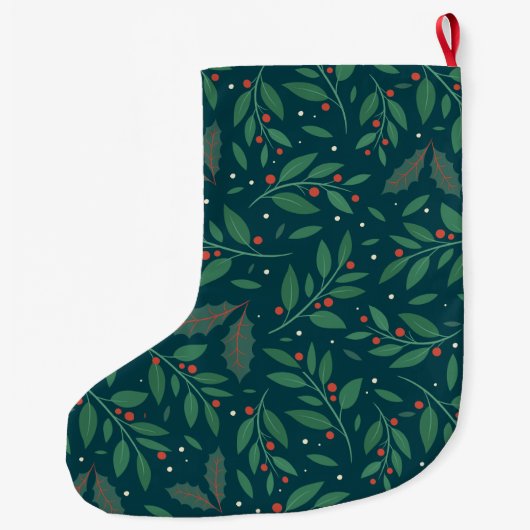 Mistletoe & Holly Christmas Stocking Grote Kerstsok (Achterkant)