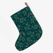 Mistletoe & Holly Christmas Stocking Grote Kerstsok (Achterkant (Hangend))
