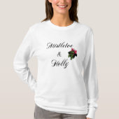 Mistletoe & Holly-kerstdames T-Shirt (Voorkant)