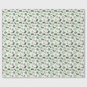 Mistletoe Holly-kerstpatroon Cadeaupapier (Vlak)