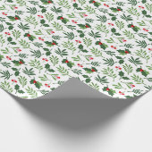 Mistletoe Holly-kerstpatroon Cadeaupapier (Hoek)