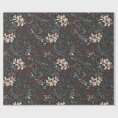  Mistletoe, Holly Leaves, Red Berries  Cadeaupapier (Vlak)