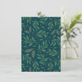 Mistletoe & Hulst Charme Kerstkaart (Staand voorkant)