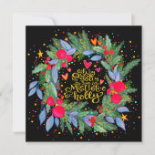 Mistletoe Hulst Krans Inspiratie Kerstkaart (Voorkant)