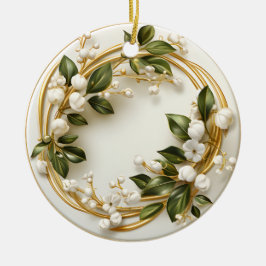 Mistletoe in een Victoriaans tuin Keramisch Ornament