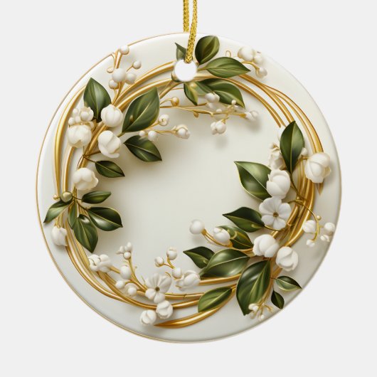 Mistletoe in een Victoriaans tuin Keramisch Ornament (Voorkant)