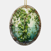 Mistletoe in een Victoriaans tuin Keramisch Ornament (Rechts)