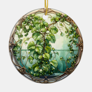 Mistletoe in een Victoriaans tuin Keramisch Ornament