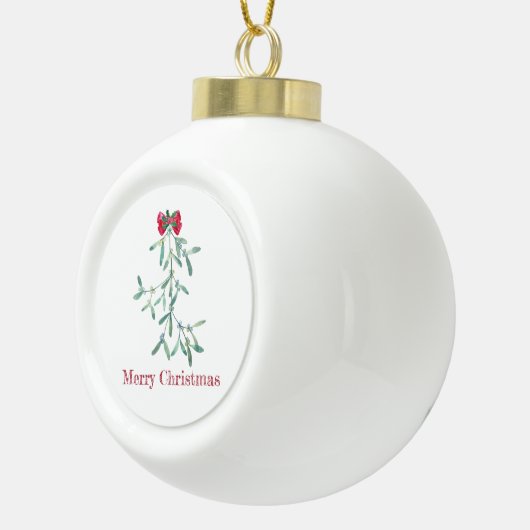 Mistletoe Keramische Bal Ornament (Rechts)