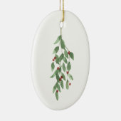 Mistletoe keramische kerstversiering Waterverf Keramisch Ornament (Rechts)