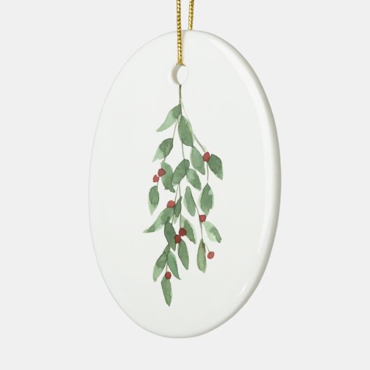 Mistletoe keramische kerstversiering Waterverf Keramisch Ornament (Links)