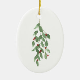 Mistletoe keramische kerstversiering Waterverf Keramisch Ornament