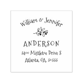 Mistletoe Kerst retour adres Zelfinktende Stempel