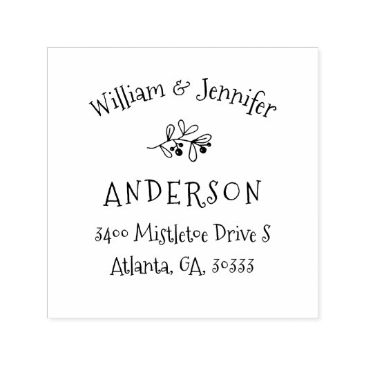 Mistletoe Kerst retour adres Zelfinktende Stempel (Design)