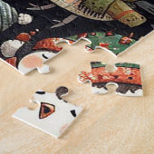 Mistletoe Kerst schattige Penguin Carolers Legpuzzel (Zijkant)