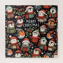 Mistletoe Kerst schattige Penguin Carolers