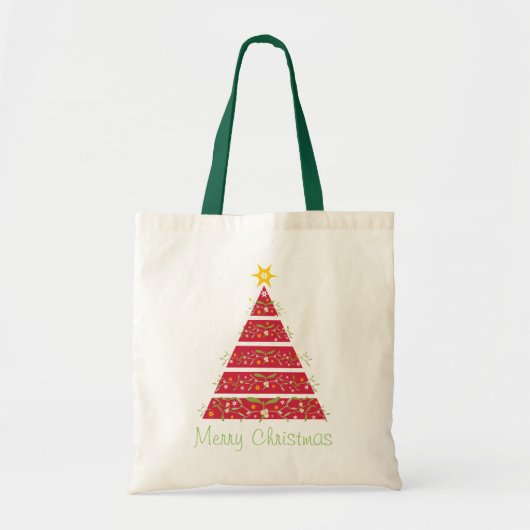 Mistletoe kerstboom Merry Kerstred bag Tote Bag (Voorkant)