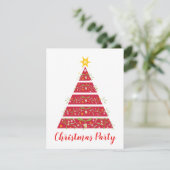 Mistletoe kerstboomfeest uitnodiging rood (Staand voorkant)