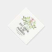 Mistletoe Kerstbruiloft Papier Servet (Hoek)