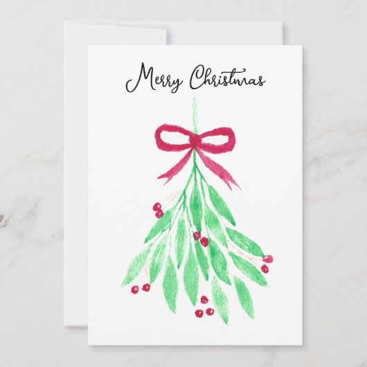 Mistletoe-kerstkaart Feestdagenkaart (Voorkant)