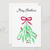Mistletoe-kerstkaart Feestdagenkaart (Voorkant / Achterkant)