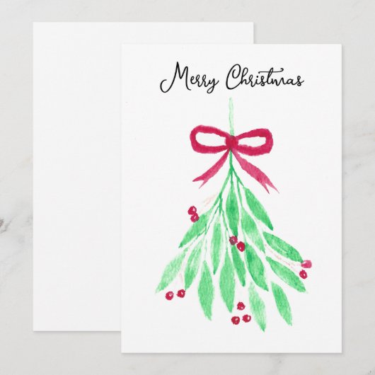 Mistletoe-kerstkaart Feestdagenkaart (Voorkant / Achterkant)