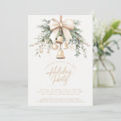 Mistletoe Kerstklokken Rustic Kerstfeest Kaart (Staand voorkant)