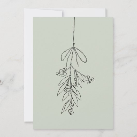Mistletoe Kerstmis Feestdagenkaart (Voorkant)