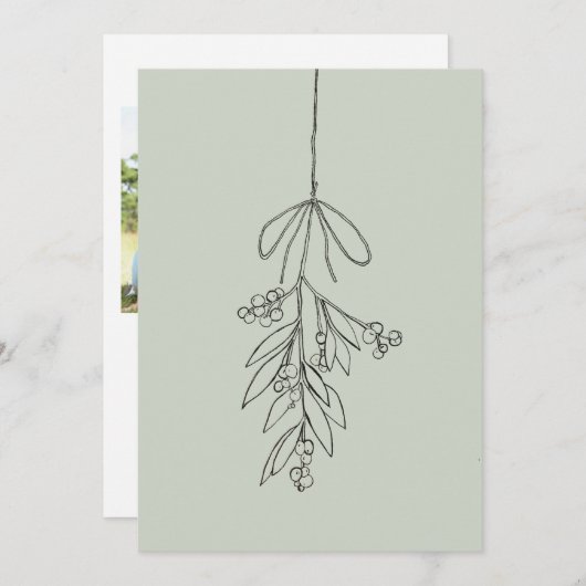 Mistletoe Kerstmis Feestdagenkaart (Voorkant / Achterkant)